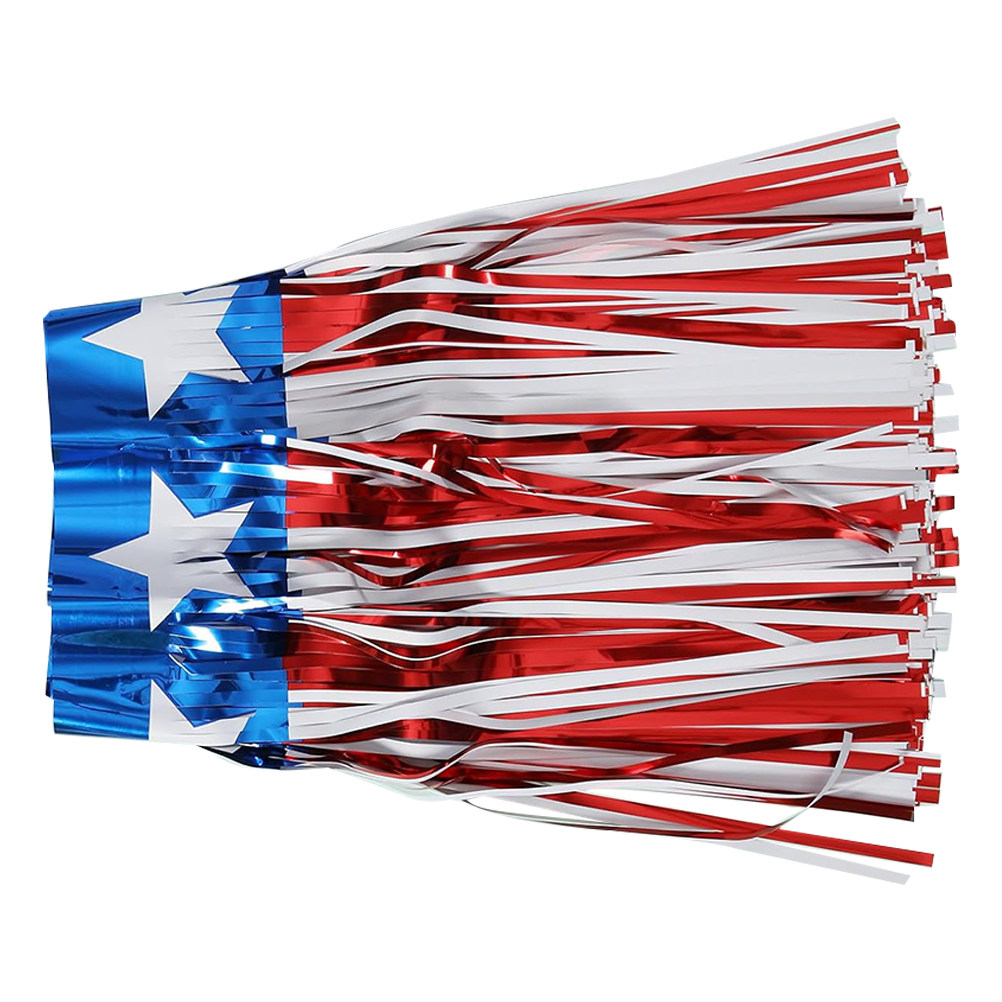 Tinsel Garland Decoration - 1Set Patriotic Red Blue White Tinsel