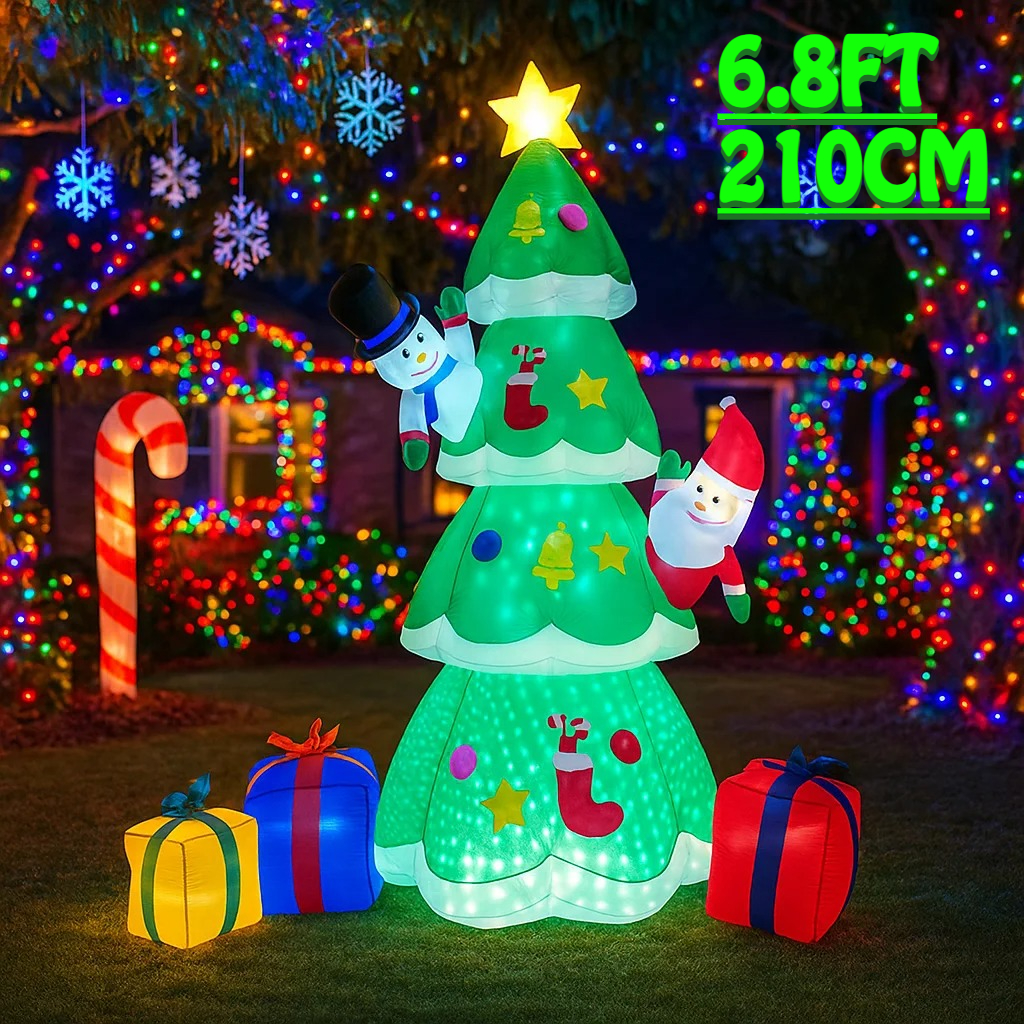 2.1M/6.8FT Christmas Tree Snow - Christmas Lights Outdoor ulasan dan harga