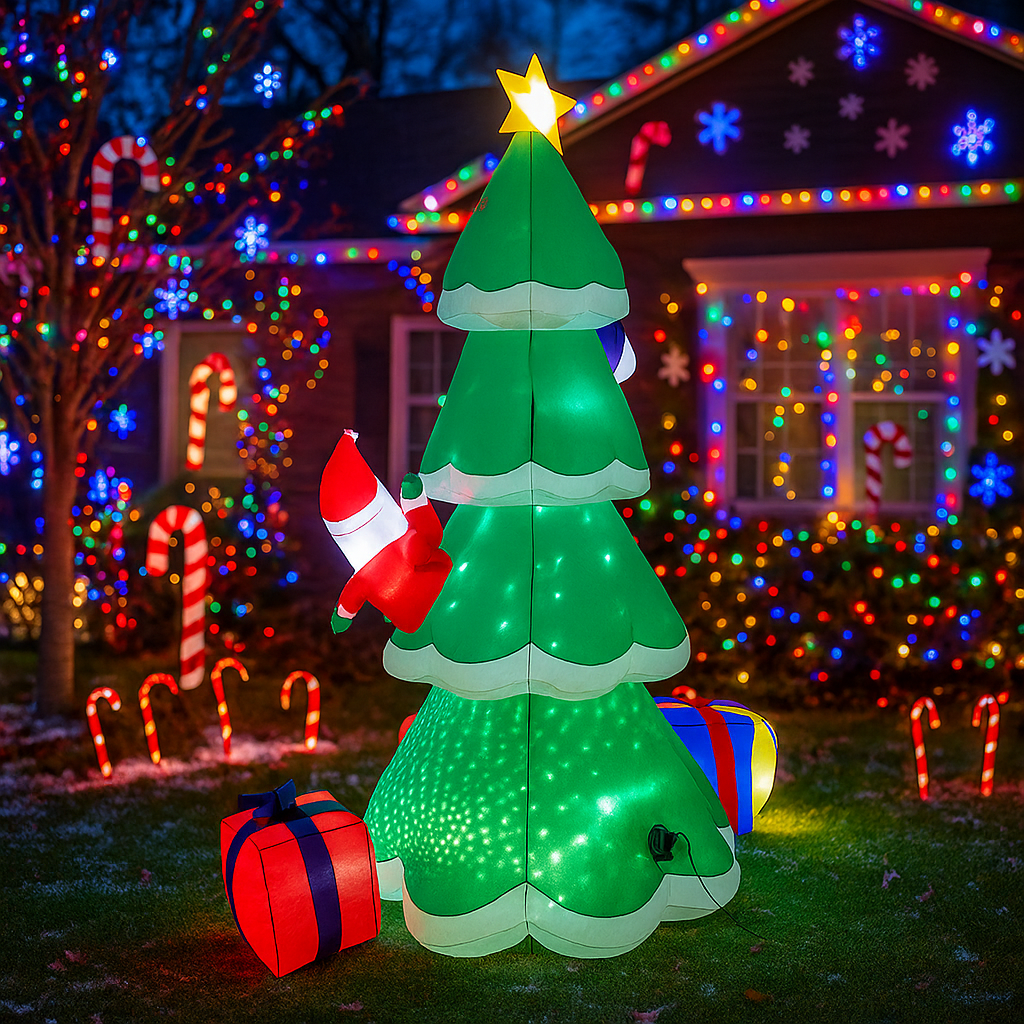 2.1M/6.8FT Christmas Tree Snow - Christmas Lights Outdoor ulasan dan harga