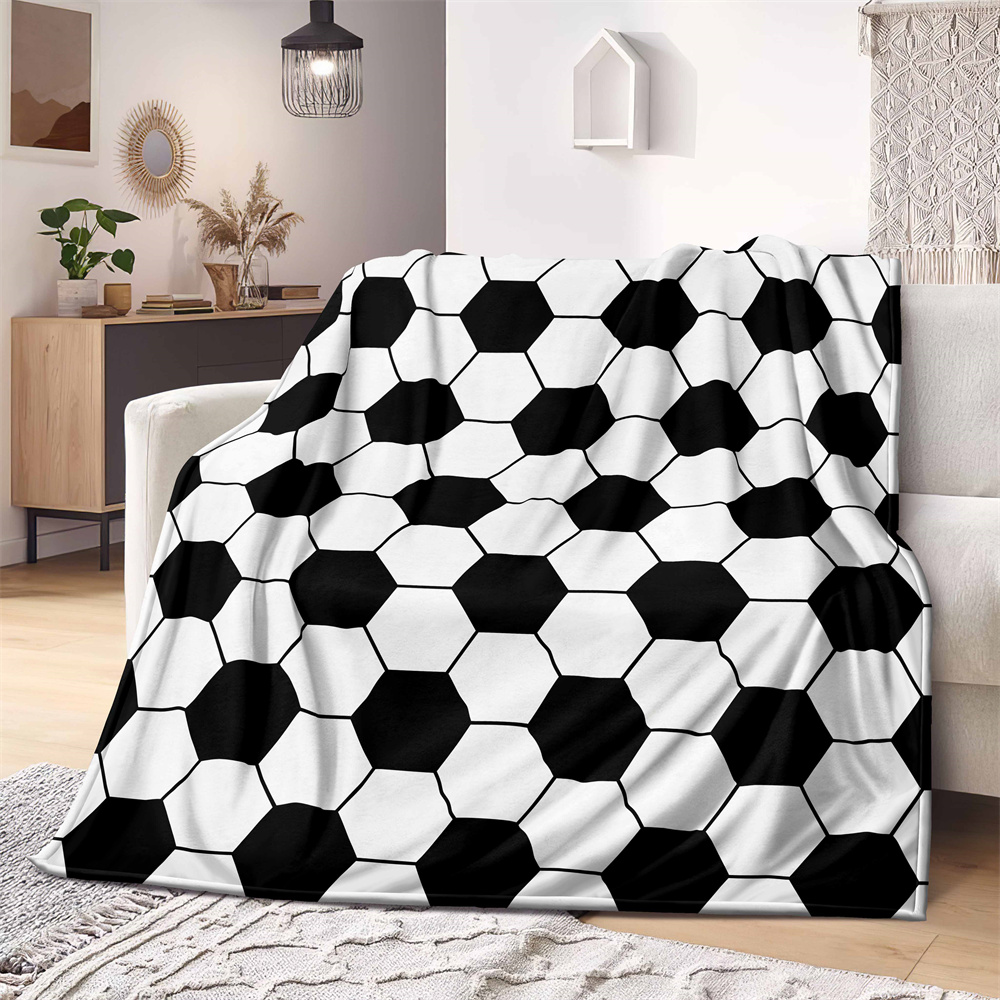 Black white football Microfibe - Christmas Throw Blanket ulasan dan harga