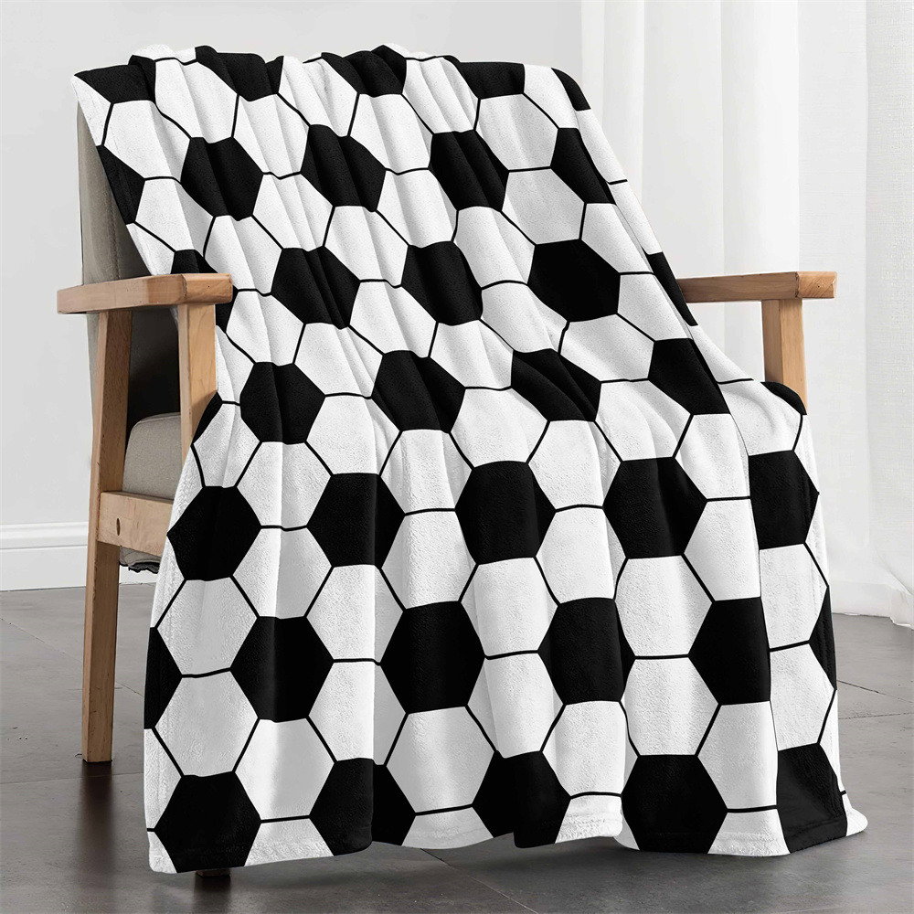 Black white football Microfibe - Christmas Throw Blanket ulasan dan harga