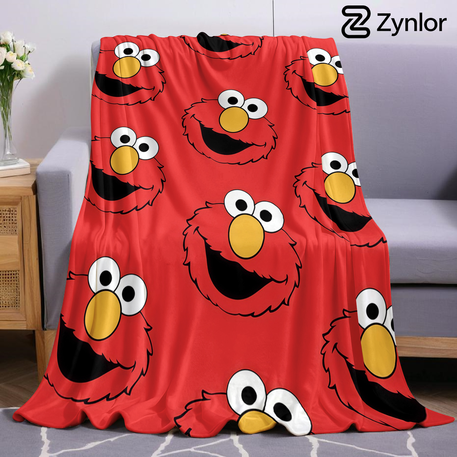 Elmo Face Cartoon Anime Print  - Christmas Throw Blanket ulasan dan harga