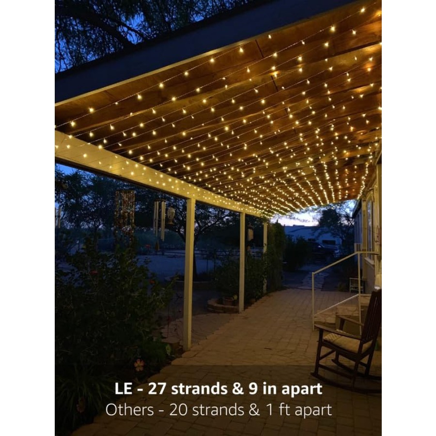 594 LED Curtain Lights 20 x 10 - Led Fairy String Lights ulasan dan harga