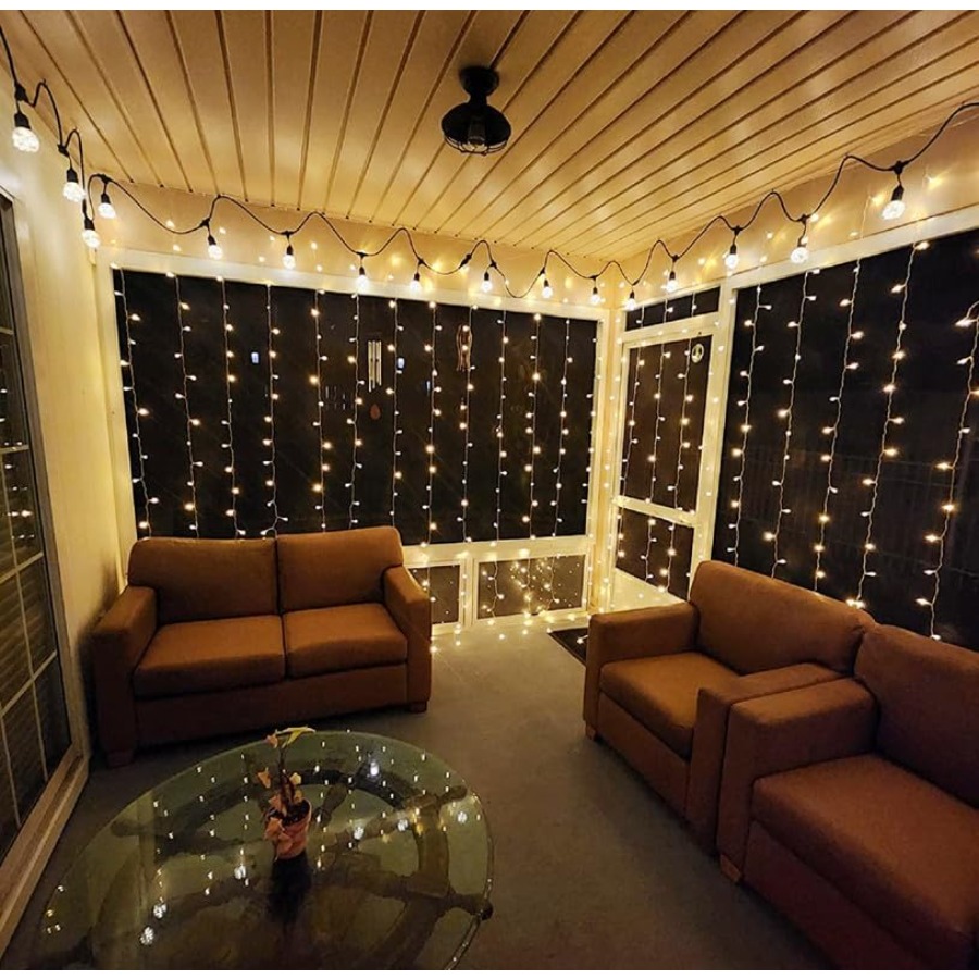 594 LED Curtain Lights 20 x 10 - Led Fairy String Lights ulasan dan harga