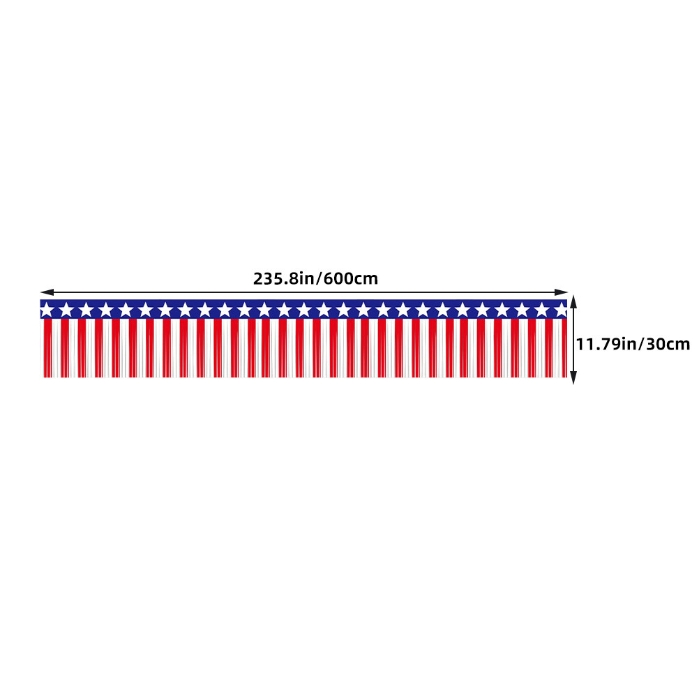 1Set Patriotic Red Blue White  - Tinsel Garland Decoration ulasan dan harga
