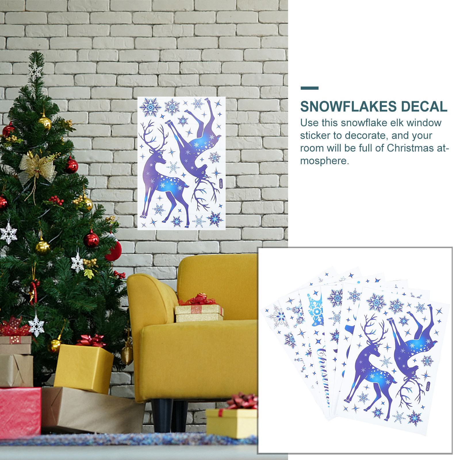 6 Sheets Snow Flake Window Dec - Snowflake Window Decal ulasan dan harga