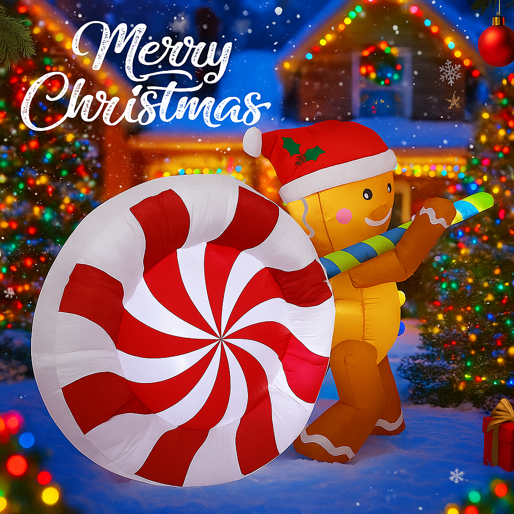4.9FT Gingerbread Man Candy In - Christmas Lights Outdoor ulasan dan harga