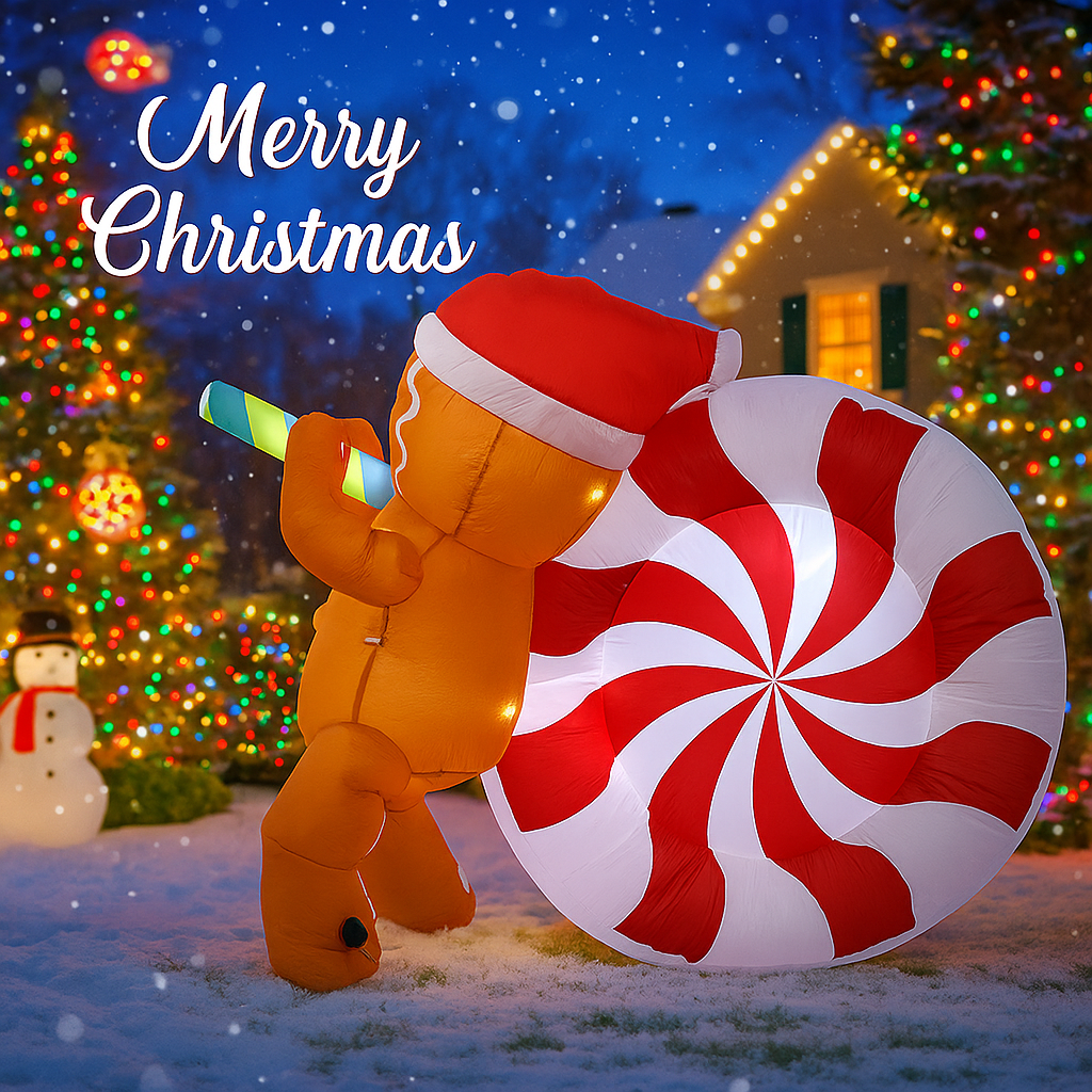 4.9FT Gingerbread Man Candy In - Christmas Lights Outdoor ulasan dan harga