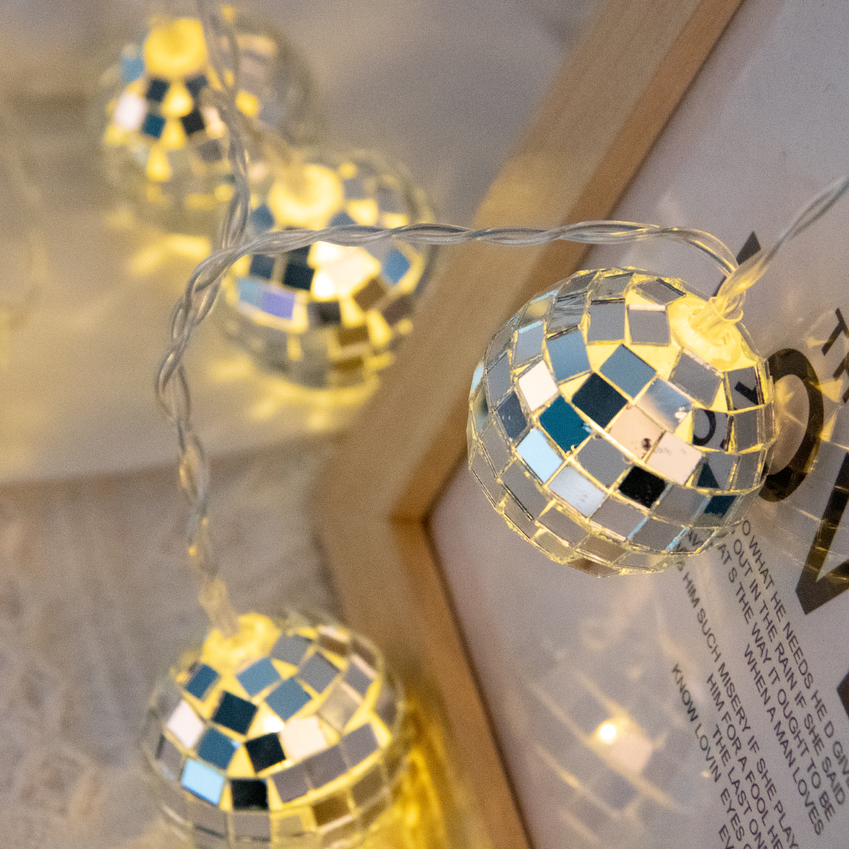 1.5m LED Mirror Ball String Li - Led Fairy String Lights ulasan dan harga