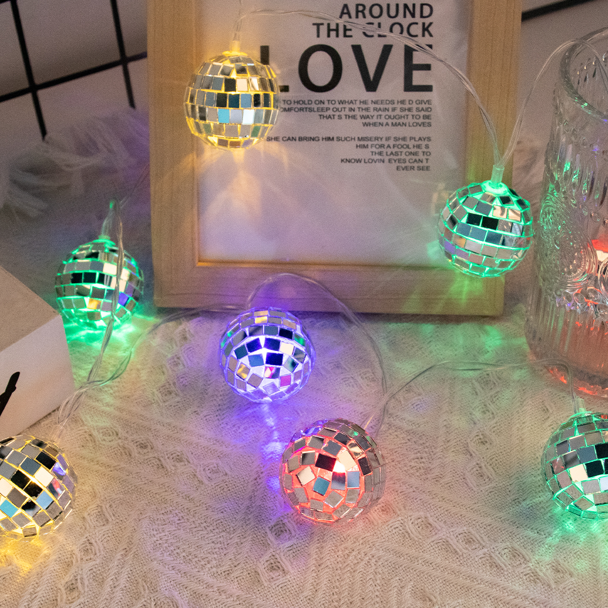 1.5m LED Mirror Ball String Li - Led Fairy String Lights ulasan dan harga