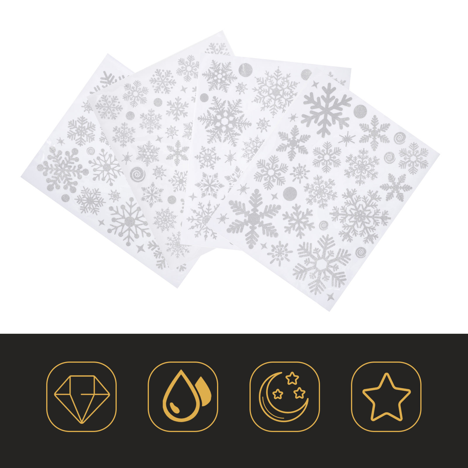 White Snowflake Decals Window  - Snowflake Window Decal ulasan dan harga