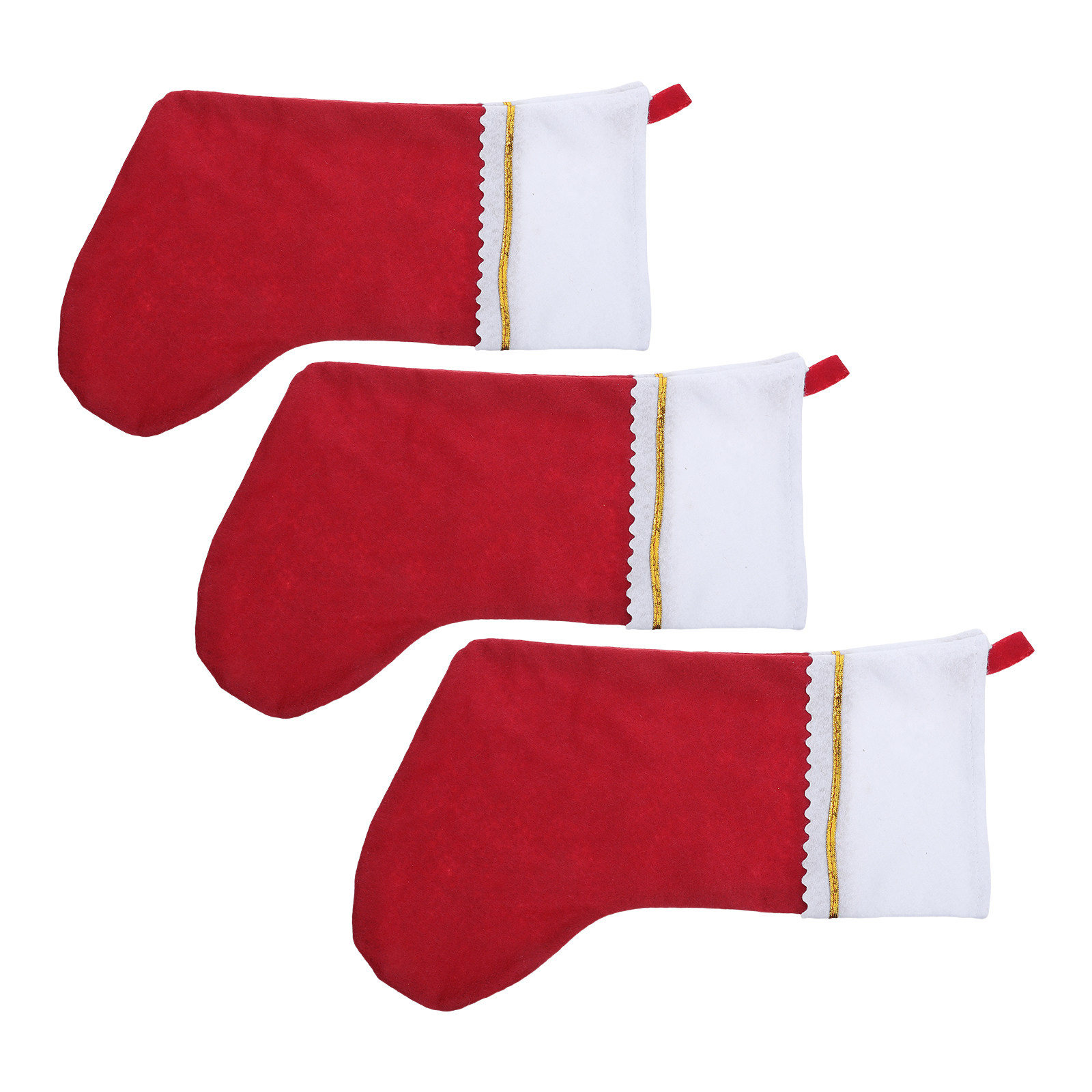 3Pcs Large Red and White Felt  - Christmas Stocking Hanging ulasan dan harga
