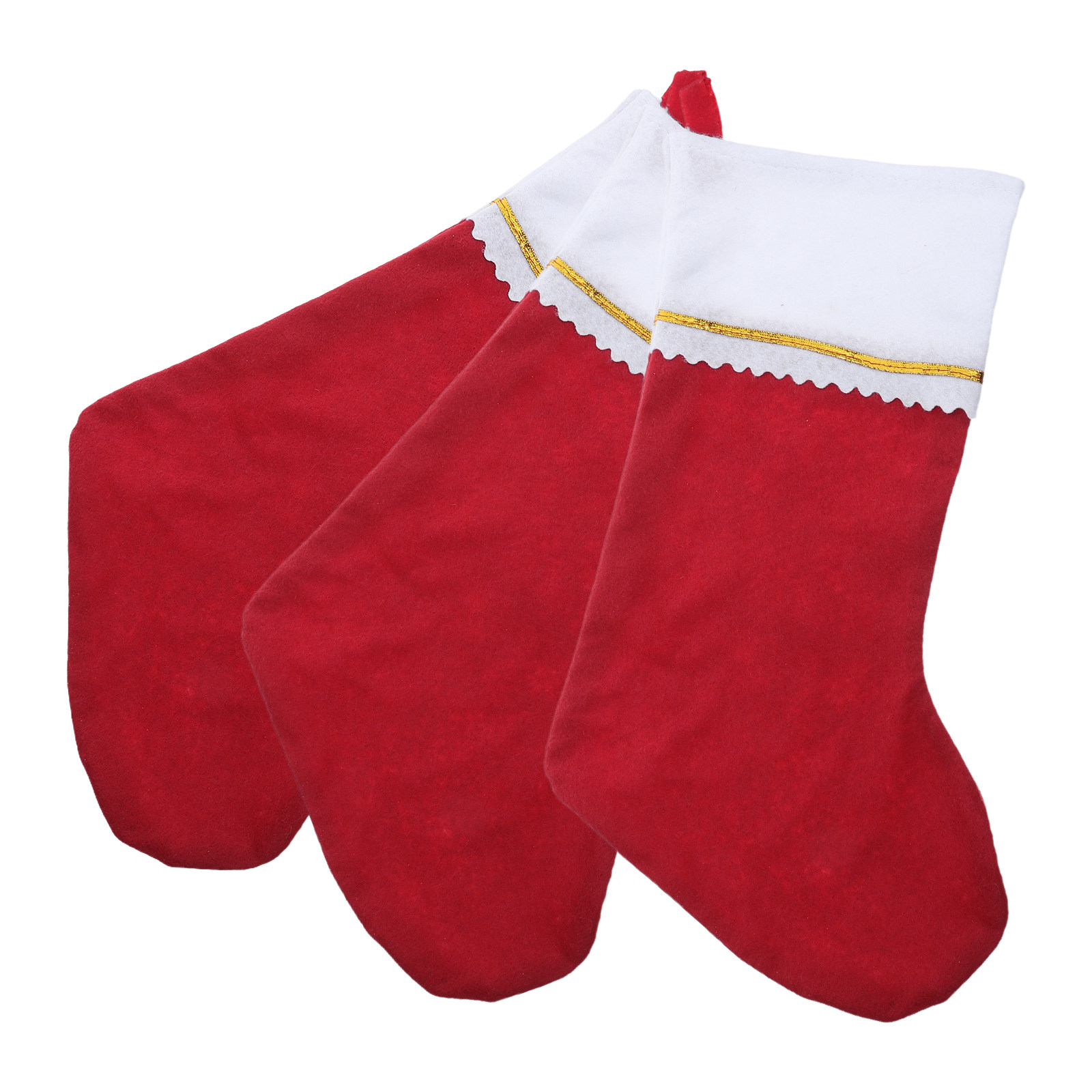 3Pcs Large Red and White Felt  - Christmas Stocking Hanging ulasan dan harga