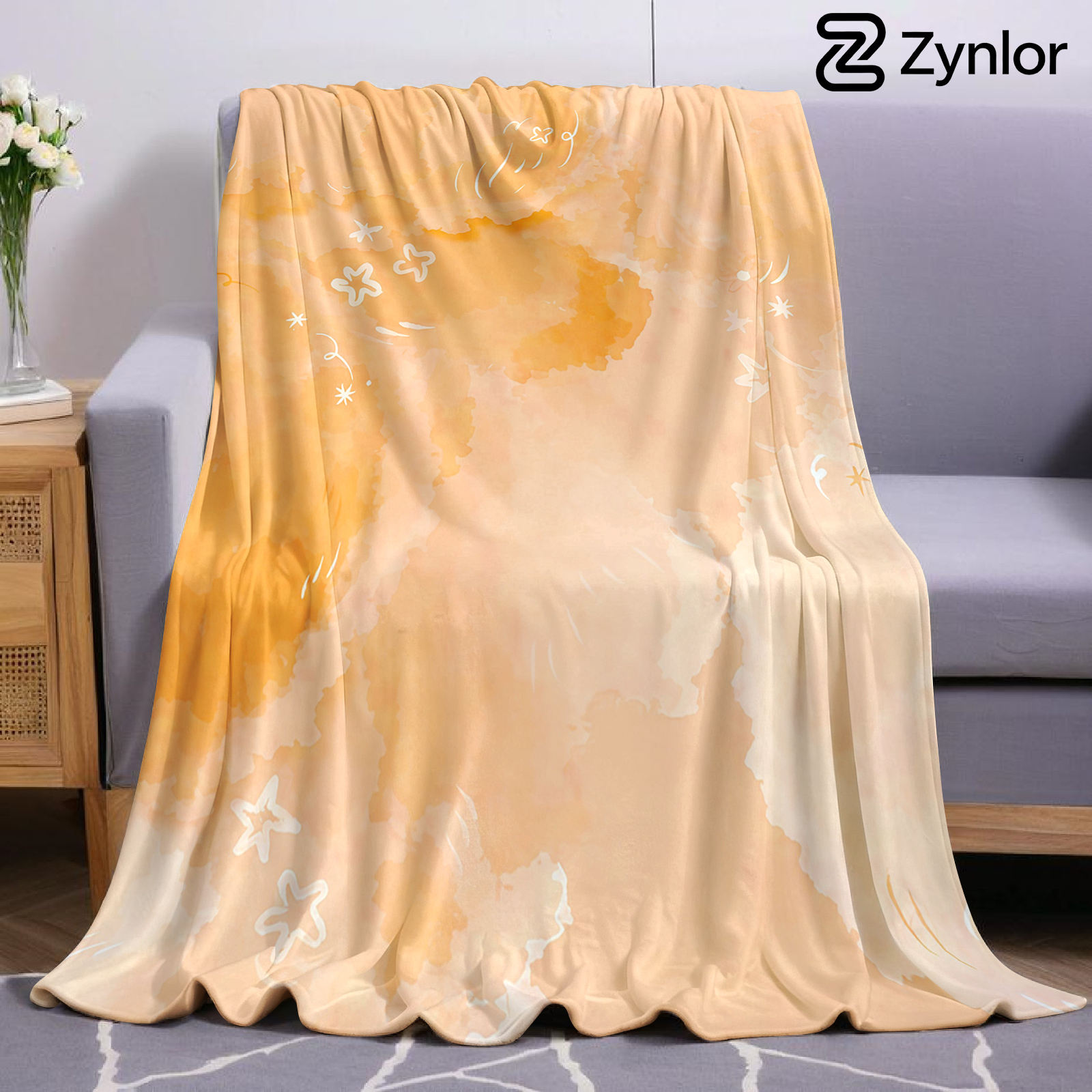 Orange Cloud Stars Lightweight - Christmas Throw Blanket ulasan dan harga
