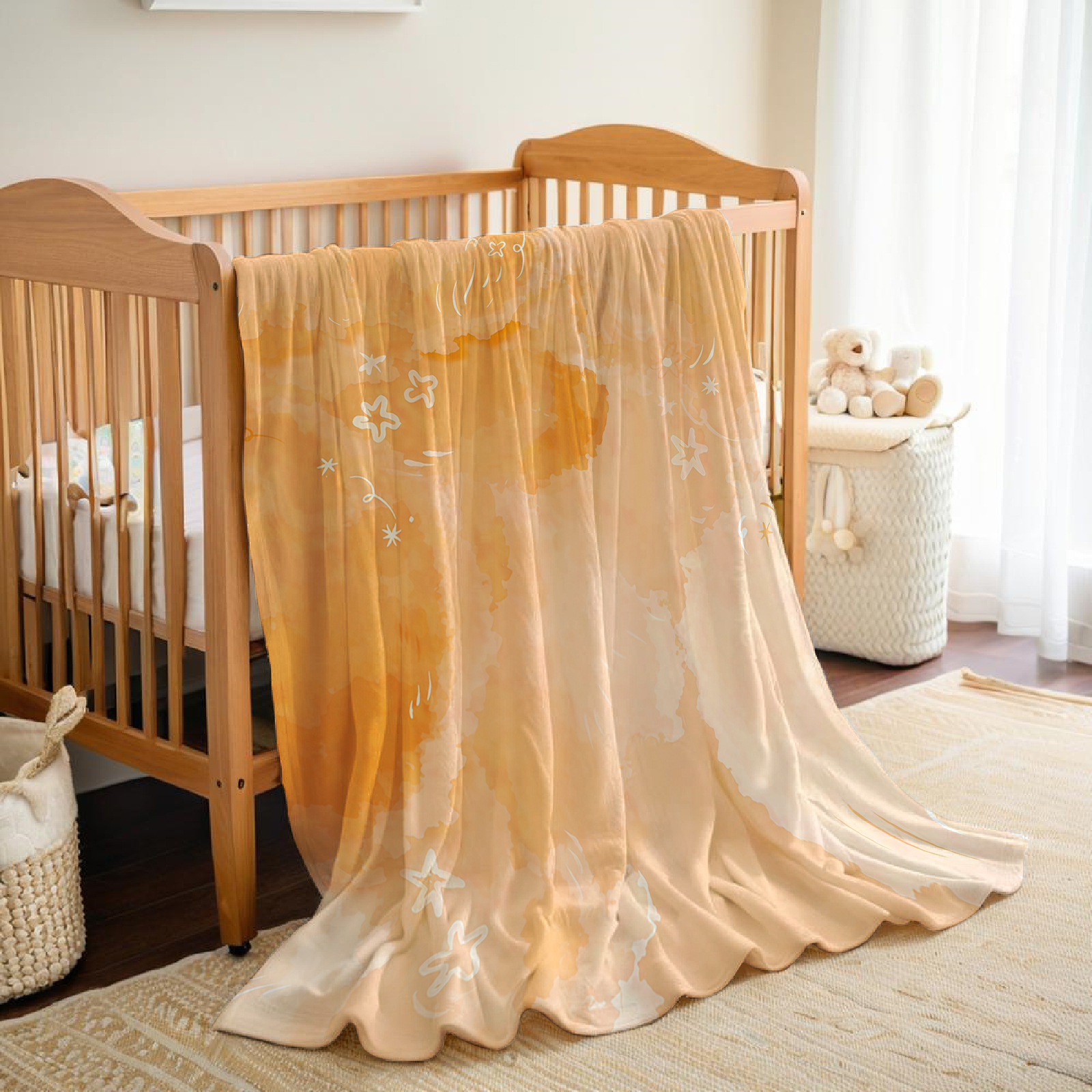 Orange Cloud Stars Lightweight - Christmas Throw Blanket ulasan dan harga