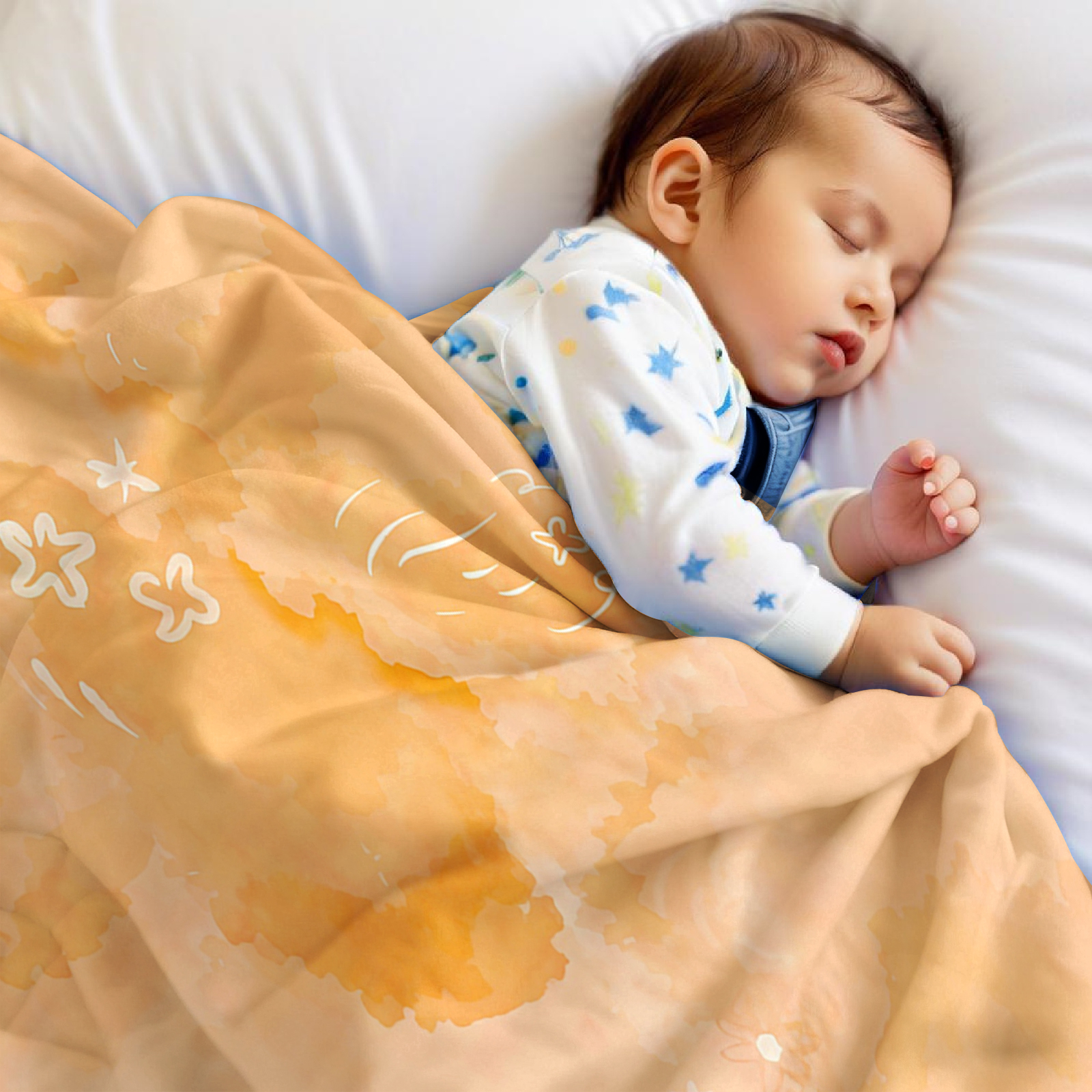 Orange Cloud Stars Lightweight - Christmas Throw Blanket ulasan dan harga
