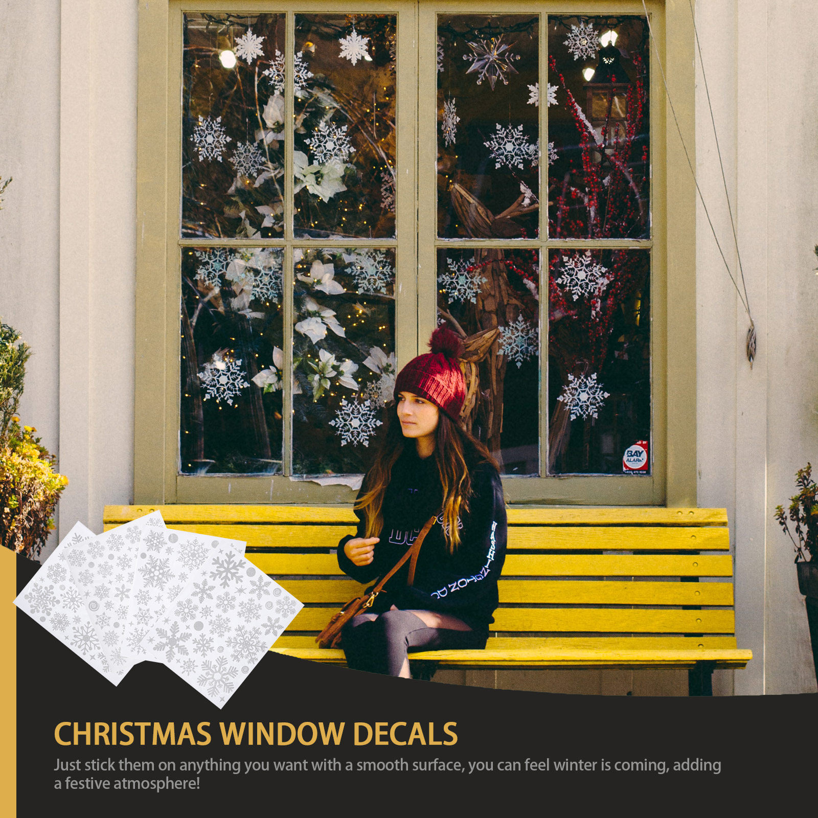4 Pcs Winter Decor Window Stic - Snowflake Window Decal ulasan dan harga